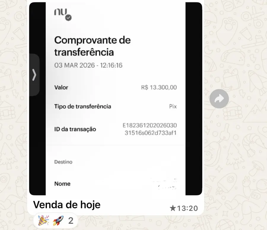 Print do depoimento de Mentorada Eternum ··