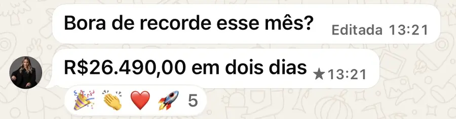 Print do depoimento de Mentorada Eternum